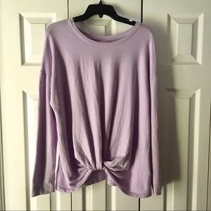 A NEW DAY Purple Sweatshirt Front Twist Knot